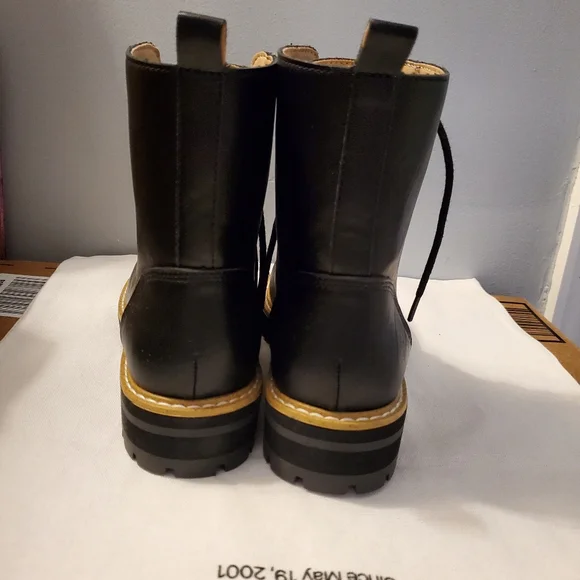 New Vici Brycen Black Lace Up Combat Boots 7 - Picture 6 of 8